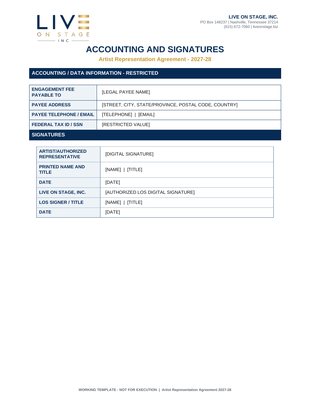 Artist Representation Agreement page 6